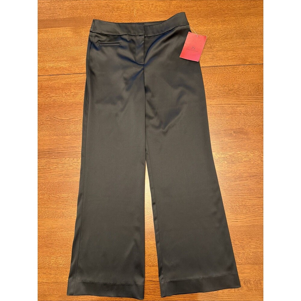 Lord & Taylor JS Collection Black Shiny Dress Pants Size 6 NWT